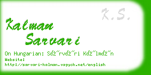 kalman sarvari business card